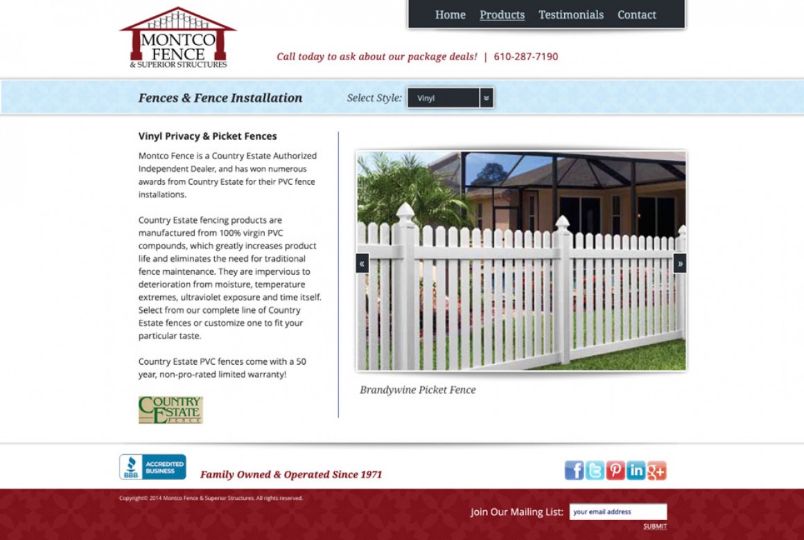 Montco Fence Website & Brochure